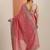 peach embroidered saree with unstitched blouse piece
