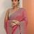 peach embroidered saree with unstitched blouse piece