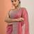 peach embroidered saree with unstitched blouse piece