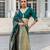 teal woven design saree with unstitched blouse piece