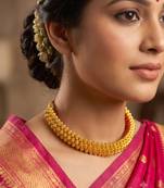 Maharashtrian gold plated thushi choker necklace for women and girls