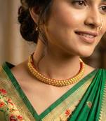 Maharashtrian gold plated thushi choker necklace for women and girls