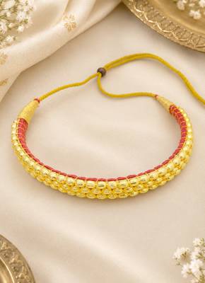 Maharashtrian gold plated thushi choker necklace for women and girls 2