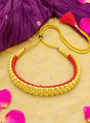 Maharashtrian gold plated thushi choker necklace for women and girls 1