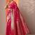 pink woven design saree with unstitched blouse piece