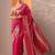 pink woven design saree with unstitched blouse piece
