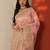pink embroidered nylon saree with unstitched blouse piece