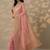 pink embroidered nylon saree with unstitched blouse piece