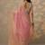 pink embroidered nylon saree with unstitched blouse piece
