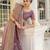 lavender embroidered nylon saree with unstitched blouse piece