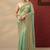 sea green embroidered banarasi nylon saree with unstitched blouse piece