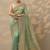 sea green embroidered banarasi nylon saree with unstitched blouse piece