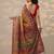 mustard printed saree with unstitched blouse piece