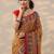 mustard printed saree with unstitched blouse piece