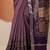 purple printed saree with unstitched blouse piece