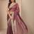 Purple maroon solid saree with unstitched blouse piece
