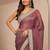 Purple maroon solid saree with unstitched blouse piece
