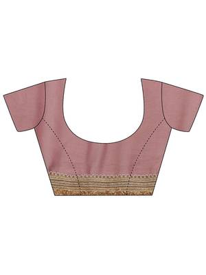 Purple maroon solid saree with unstitched blouse piece 4