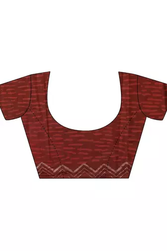 red batik print cotton saree
