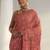 red batik print cotton saree