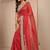 red solid saree with unstitched blouse piece