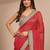 red solid saree with unstitched blouse piece