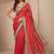 red solid saree with unstitched blouse piece