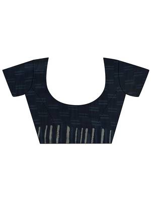 blue indigo dabu print cotton saree 3