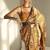 brown bagru print cotton saree