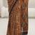 brown bagru print cotton saree