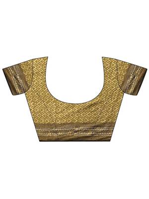 olive henna green floral dabu print cotton saree 4