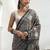 grey swirl printed cotton saree