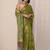 olive floral woven design jacquard saree with unstitched blouse piece