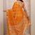 orange floral woven design saree with unstitched blouse piece