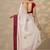 off white embellished crepe saree with unstitched blouse piece