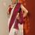 off white embellished crepe saree with unstitched blouse piece