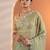 green embellished jimmy choo organza saree with unstitched blouse piece
