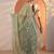 green embellished jimmy choo organza saree with unstitched blouse piece