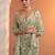 green embellished jimmy choo organza saree with unstitched blouse piece