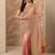pink embroidered nylon saree with unstitched blouse piece