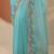 blue embroidered chiffon saree with unstitched blouse piece