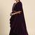 burgundy embellished embroidered velvet palazzo saree with belt