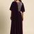 burgundy embellished embroidered velvet palazzo saree with belt