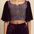 burgundy embellished embroidered velvet palazzo saree with belt