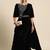 black embellished embroidered velvet palazzo saree with belt