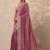 purple embellished crepe sarees with unstitched blouse piece