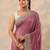 purple embellished crepe sarees with unstitched blouse piece