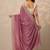 purple embellished crepe sarees with unstitched blouse piece