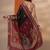 maroon printed saree with unstitched blouse piece