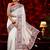 white embroidered silk blend saree